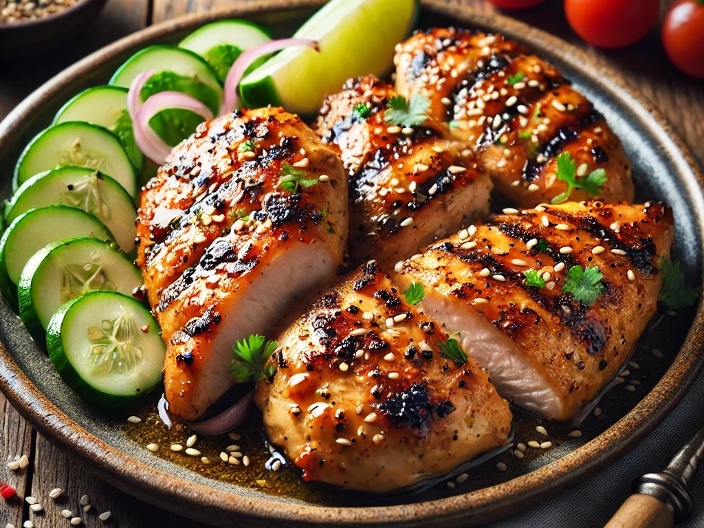 Grilled Chicken Marinated with Lemongrass and Sesame Oil